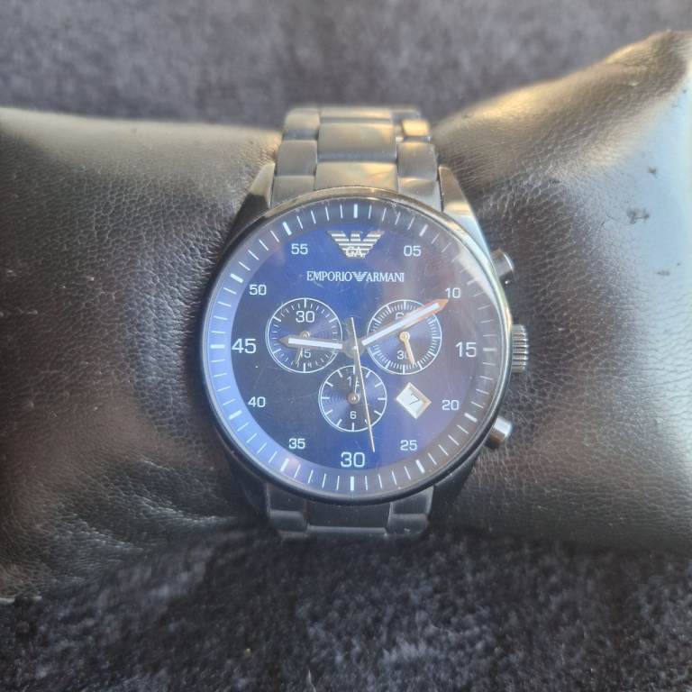 Emporio Armani AR5921 Black Chronograph Watch Working New Battery