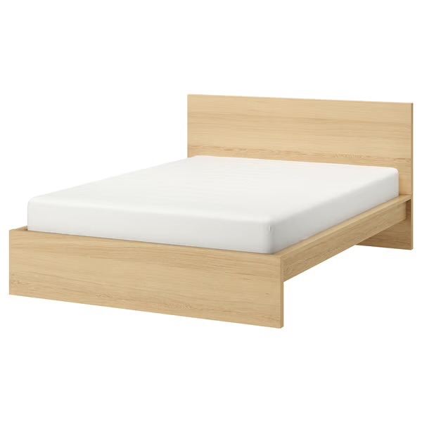 IKEA MALM oak double bed frame
