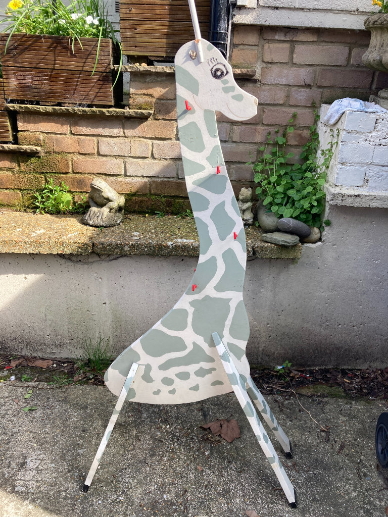 Wooden Giraffe Coat Hanger / Used as Fundraising Fete Hoopla Game