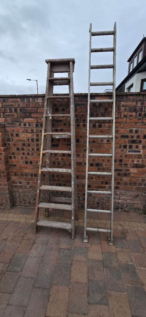 Pick up for Free...one Wooden Ladders – One Stainless Steel -Frame,