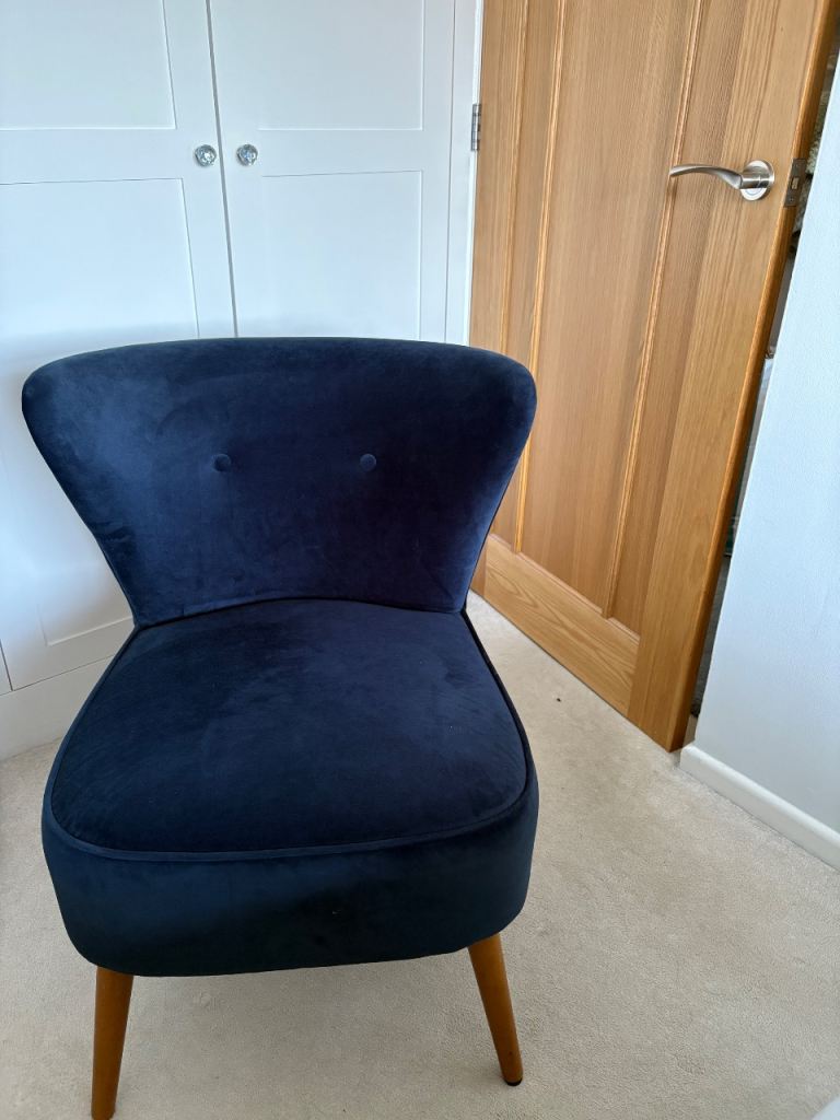 Blue Velvet guest bedroom chair