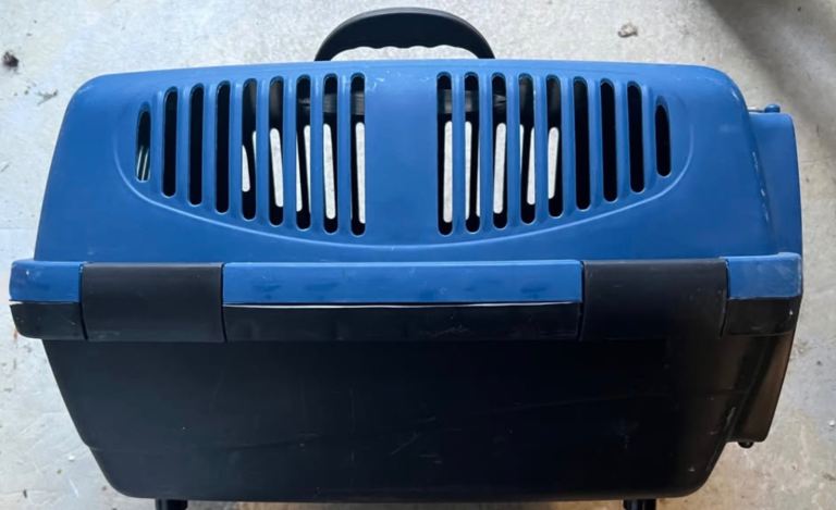 Small Pet Carrier - Blue & Black Travel Box