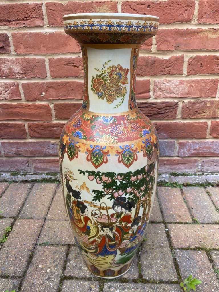 Large Oriental Style Decorative Floor Vase