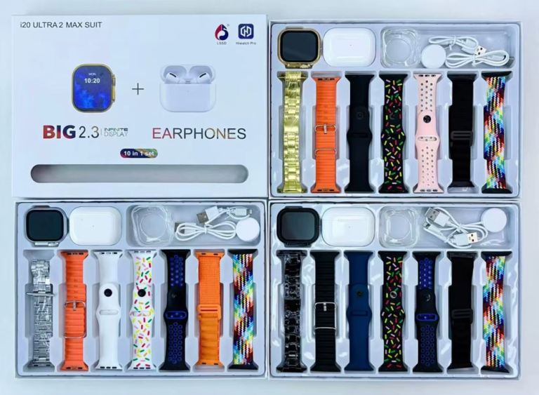 New Q20 Ultra 3 Max Smart Watch with Earphones Set – Unused