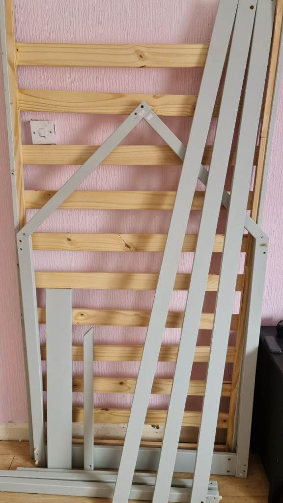 House Grey Single Bed Frame Kids PlayHouse Style
