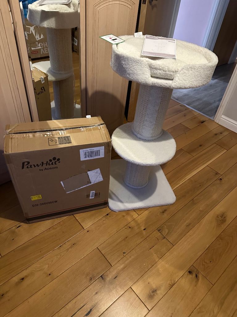 Pawhut 91cm Cat Tree with Scratching Post for Indoor Kittens Cat Tower