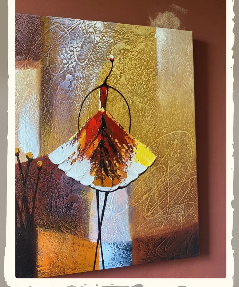 Abstract Ballet Dancer Oil Painting on Canvas