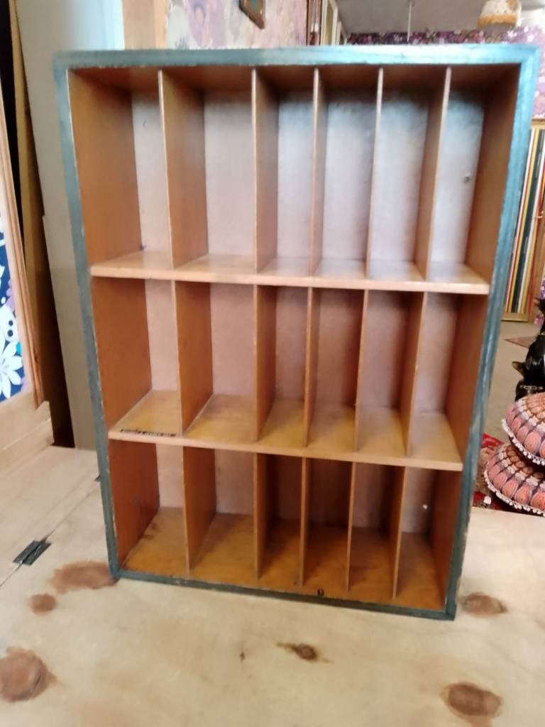 Vintage Industrial Shop Display Pigeon Hole Cabinet. 