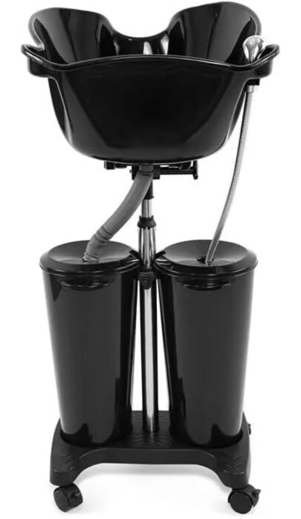 Portable Hair Washing Basin with Adjustable Bowl and Wheels