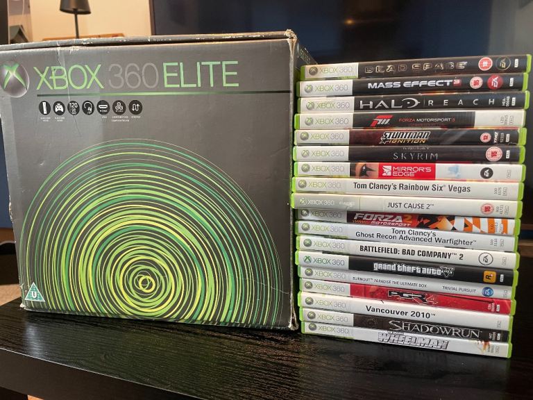 Xbox 360 Elite Boxed + games