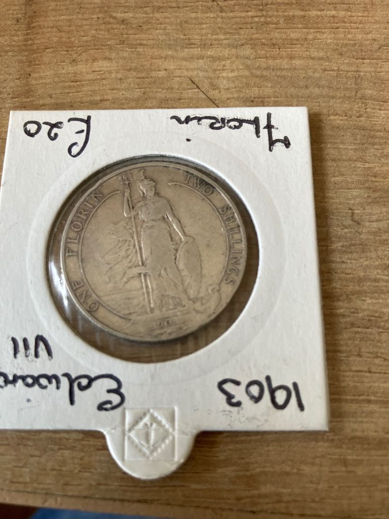 1903 Edward silver florin coin