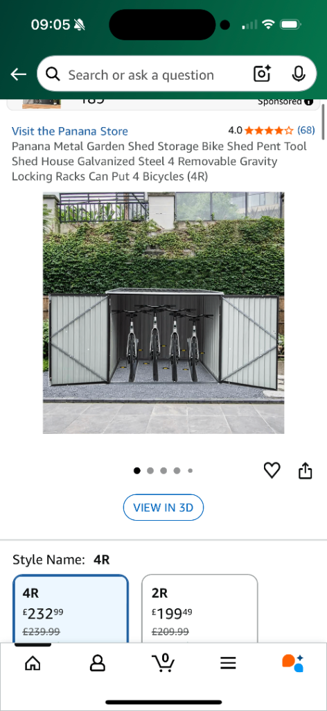 Panana Metal Garden Shed Storage Bike Shed Pent Tool Shed House Galvanized Steel Racks 4 Bicycles 