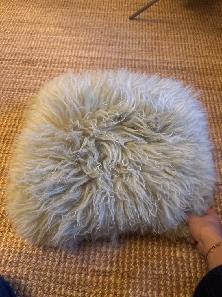 West Elm furry pillow 