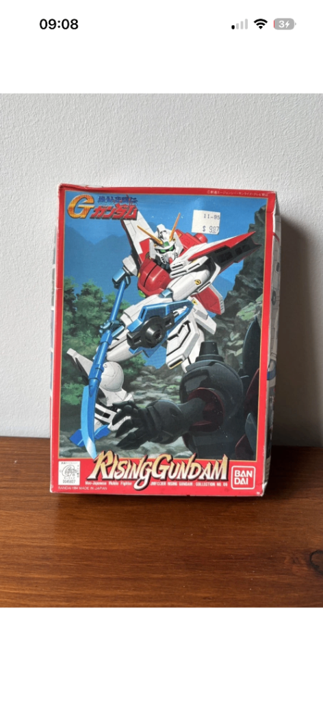 Vintage 1994 Bandai Rising Gundam 1/144 Model Kit G Gundam NEW OPEN BOX Japan