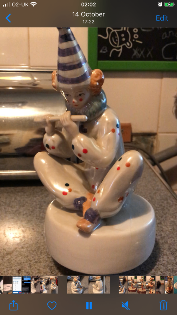A lovely China Clown music ornament . Turns around: immaculate: Sell £20