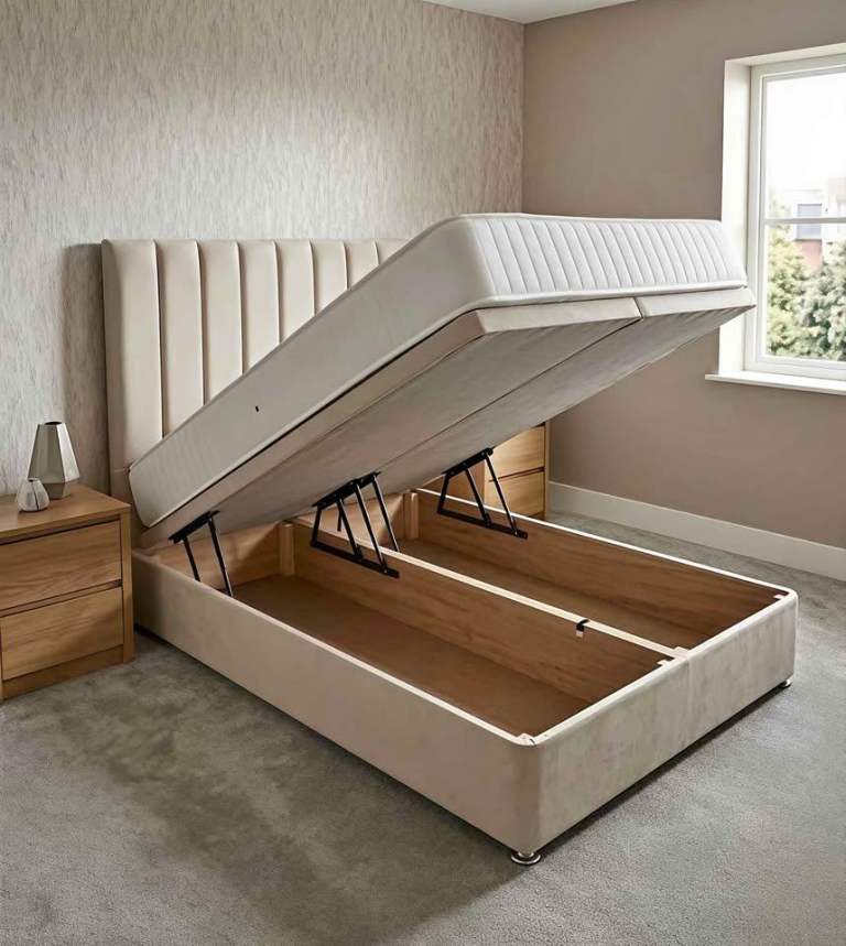 Brand New Ottoman Divan Storage Bed Double Size King Size With or Without Mattress –
