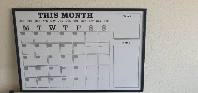 Magnetic Whiteboard Calendar – Fair/Good Condition