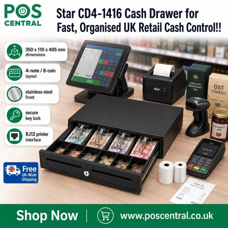 Star CD4-1416 Cash Drawer for Secure UK Retail Cash Handling