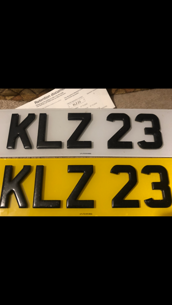 Cherished dateless registration private Reg plate