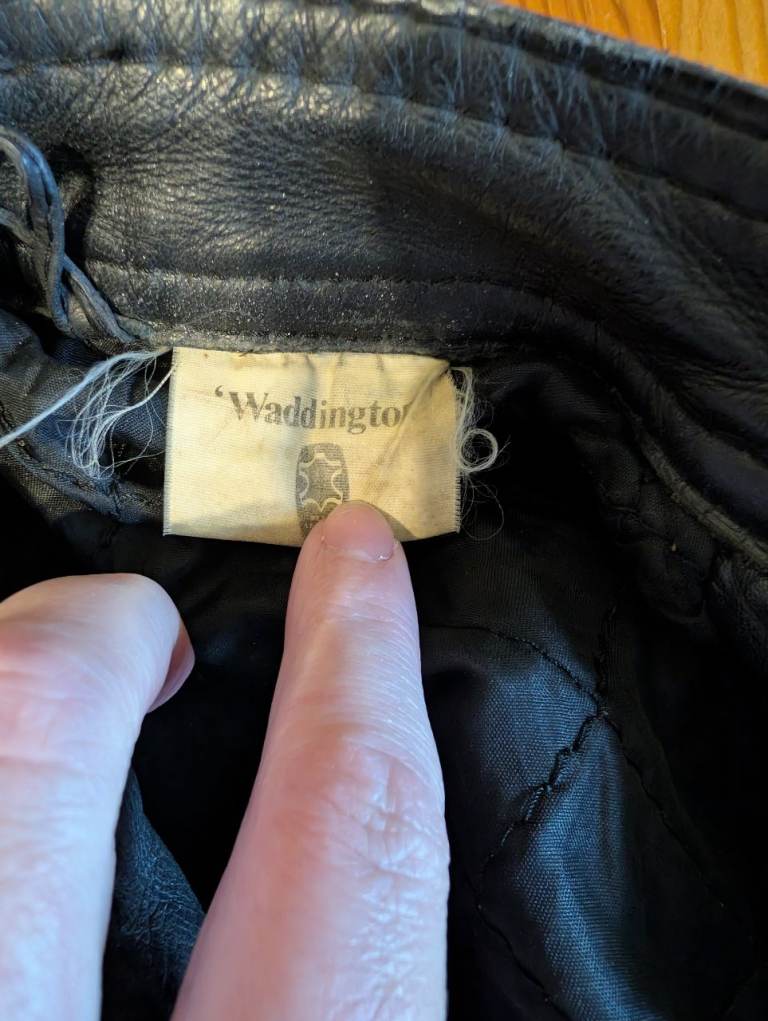 Waddingtons leather bike jacket, motorcycle jacket, vintage motorcycle jacket