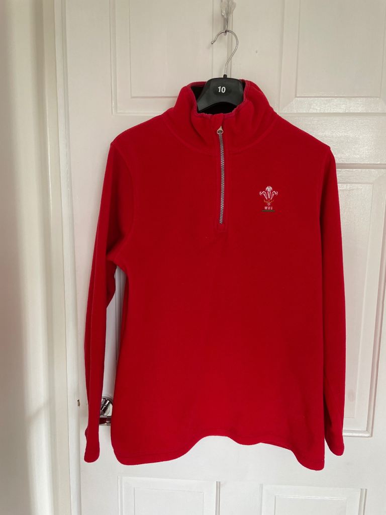 WRU Red Fleece, Half Zip, size 10