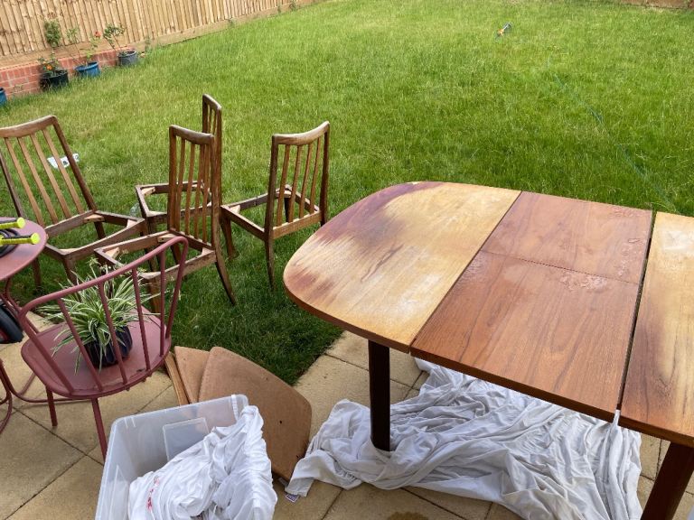 Free Wooden Dining Table and Chairs Set – Needs Restoration
