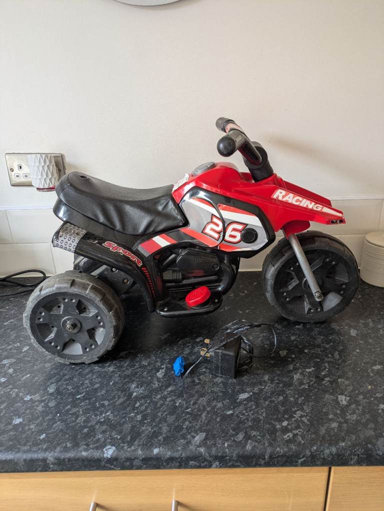 Kids Red Electric Ride-On Motorbike with Charger