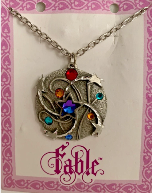 Rare Silver & Pewter diamond wishing on a star cosmic necklace