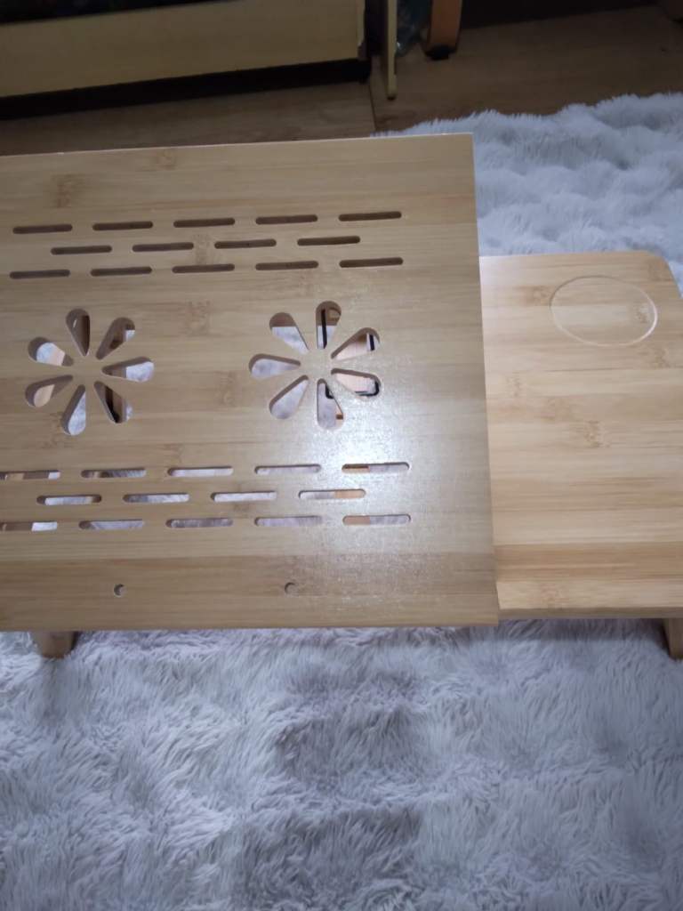 Bamboo Lapdesk Foldable Laptop Stand Bed Table Serving Breakfast Adjustable Tray