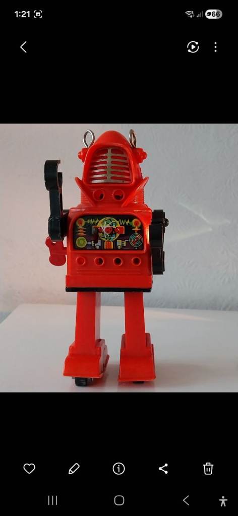 Vintage Red Robot Toy 