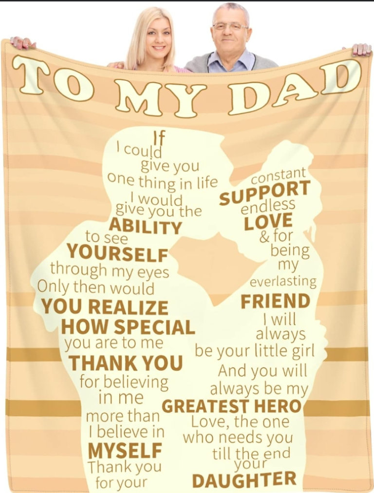 UfkaaBest Dad Gift, Soft Flannel Blanket from Kids for Fathers Day