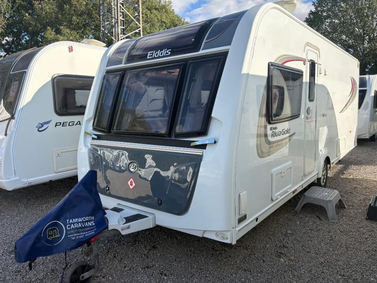 ELDDIS RIVA GOLD 554 - FIXED ISLAND BED CARAVAN + MOTORMOVER 