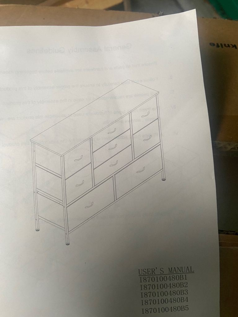 New fabric Chest of Drawers - Unopened Flat Pack