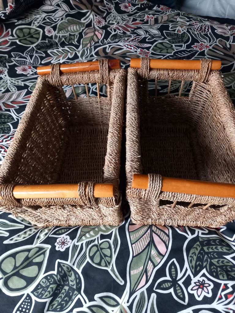 2 Woven  Storage Baskets
