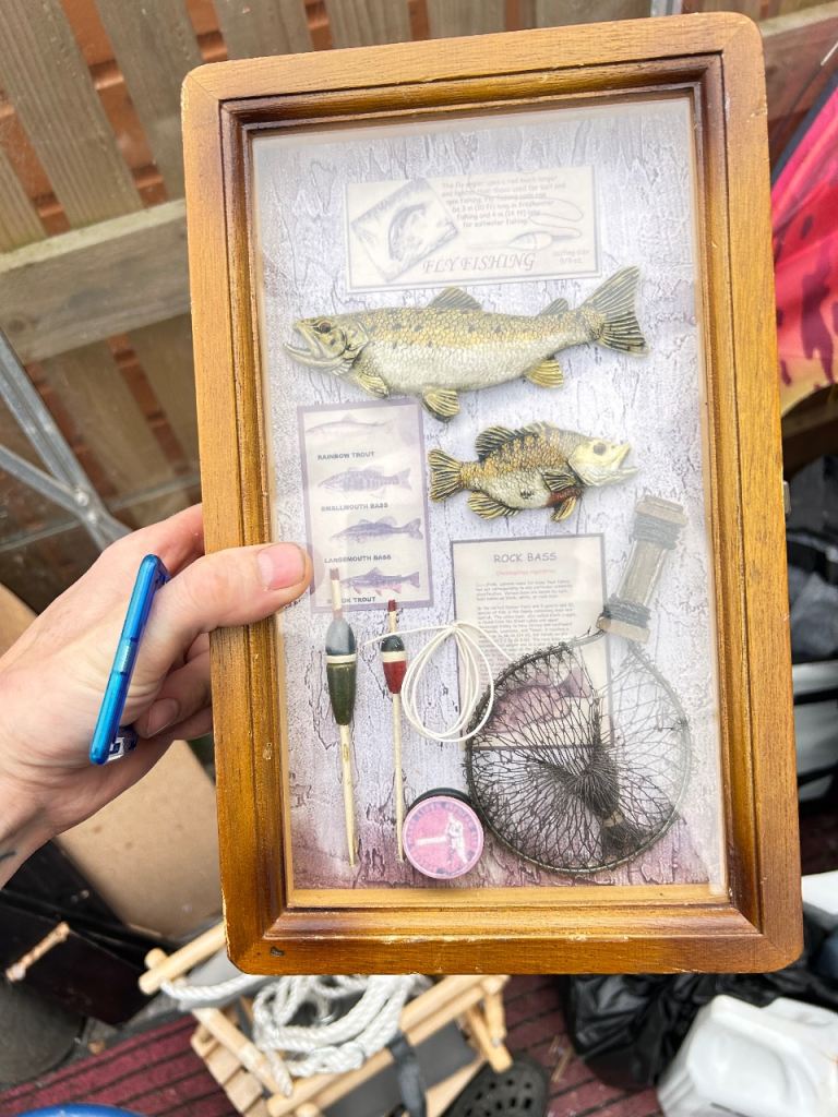 Vintage Fishing Themed Shadow Box Key Holder