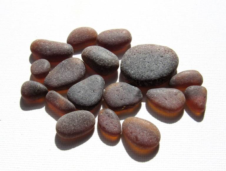 17 Amber Brown Sea Glass Pieces Genuine Beach Glass Upcycled Beachcomber Gifts