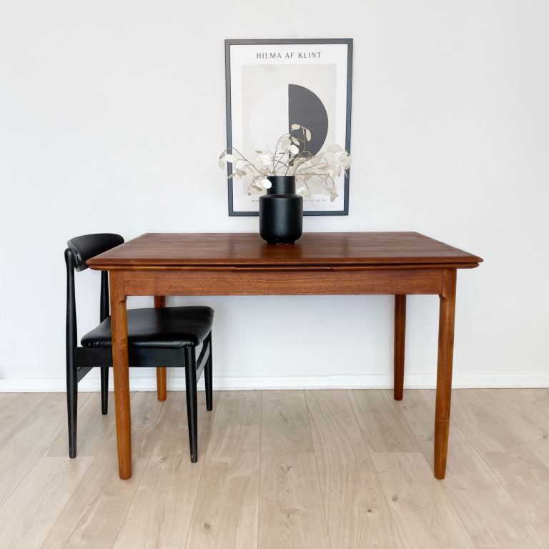 Mid century Danish teak extending dining table by AM Moebler