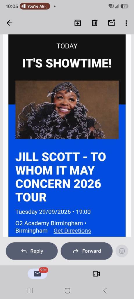 2 tix Jill Scott 'To Whom It May Concern' 2026 Tour Ticket