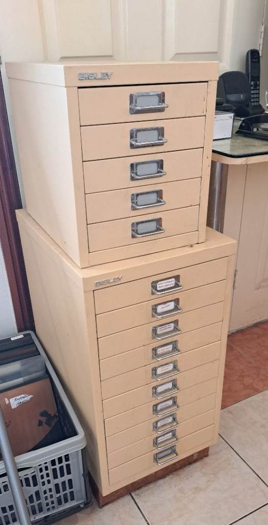 Two Bisley filing cabinets