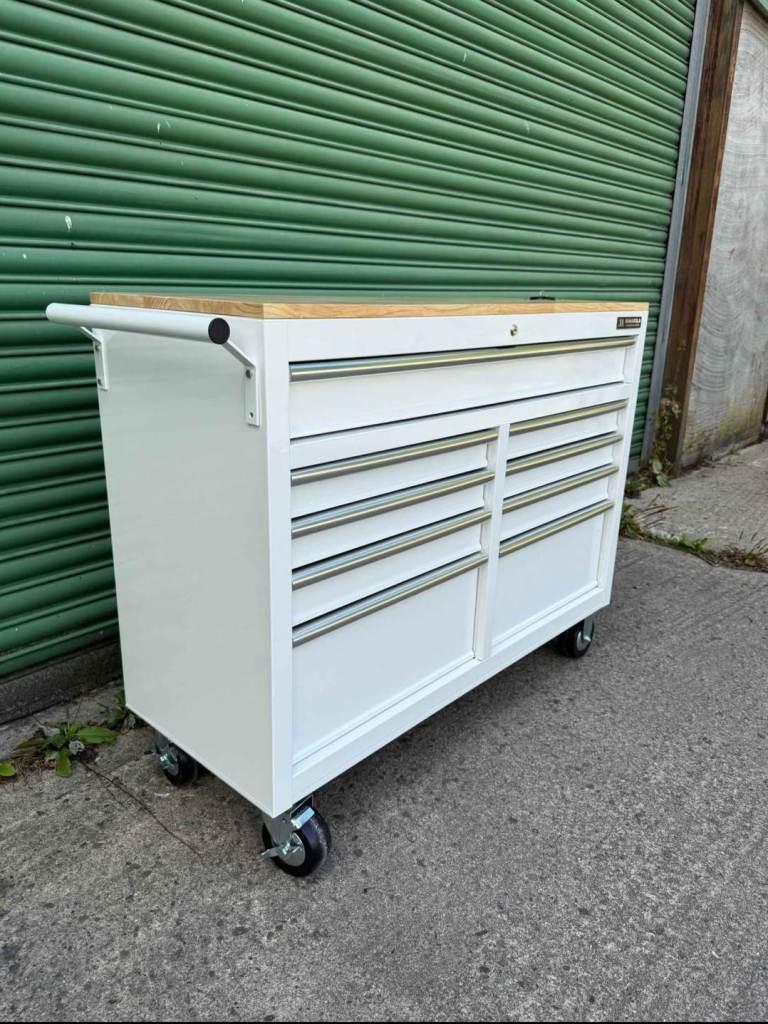 46" wide 9 drawer empty tool cabinet on wheels