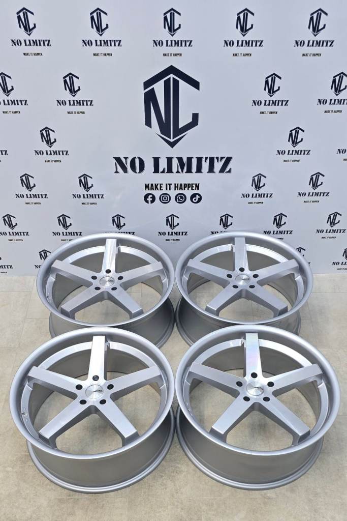 AUDI 20" DEEP DISH JAPAN RACING CALIBRE CC-V STYLE ALLOY WHEELS 5x112 HYPER SILVER