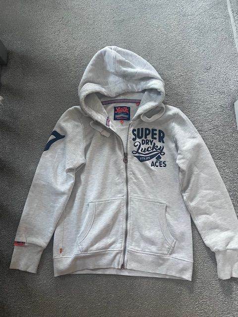 image for Superdry Lucky Aces Ladies Zip Up Hoodie Size Large