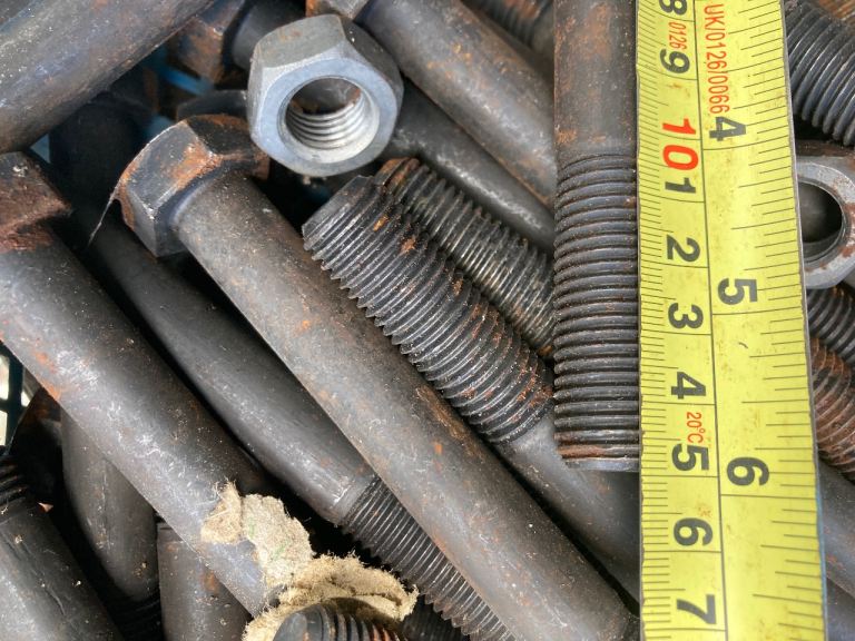 Large Metal Bolts and Nuts for Building or Repairs