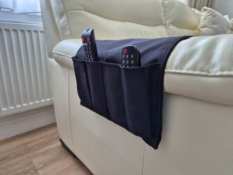 Couch Sofa Armrest Black Remote Organiset - 4 Pockets