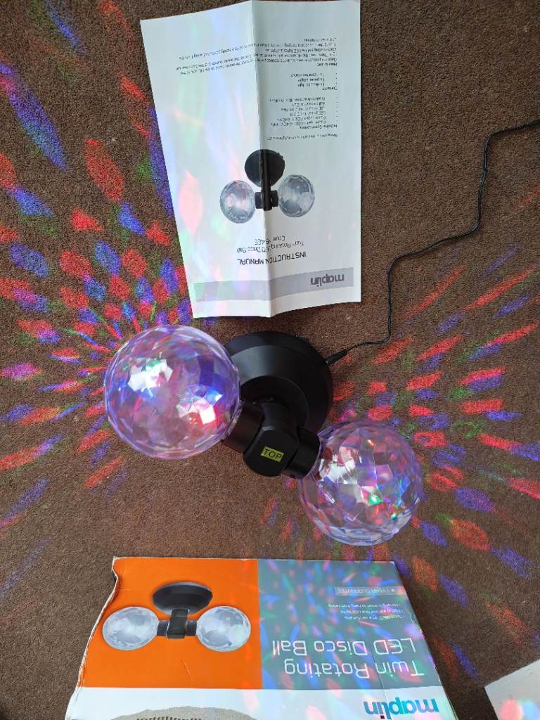 Maplin Twin Rotating LED Disco Ball – New & Boxed