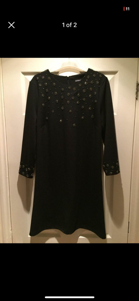(179) Warehouse black dress/top, size 12
