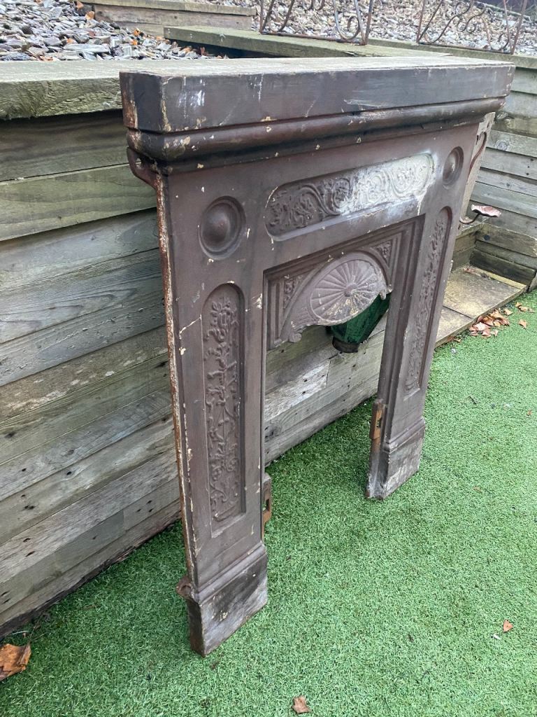 Victorian cast iron fireplace front 