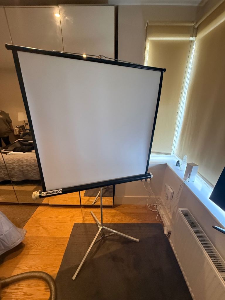 Portable Foldable Projector Screen with Stand – Good Condition