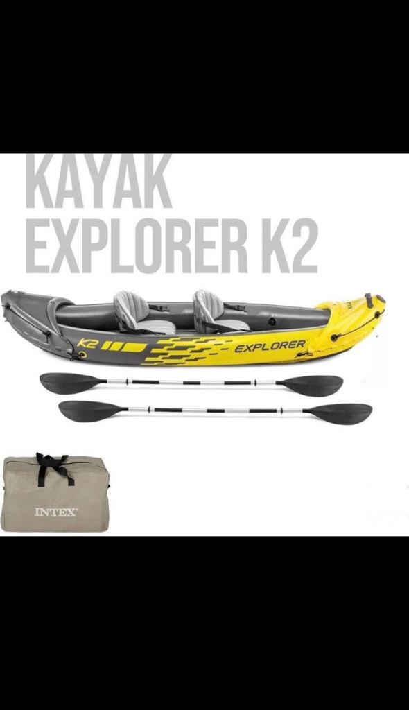 Intex Explorer K2 Kayak, 2-Person Inflatable Kayak Set. Including 2 buoyancy aids. 