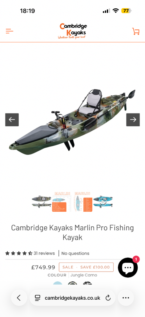 Marlin peddle Fishing Kayak
